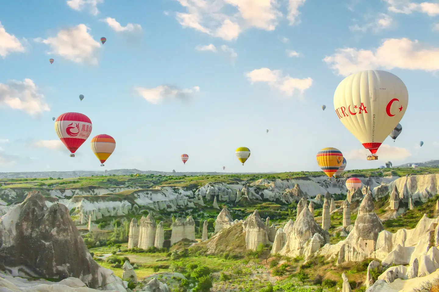 Ballonvaart bij zonsopgang boven Cappadocië